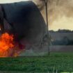 Zülpich: Heißluftballon gerät in Stromleitung und fängt Feuer