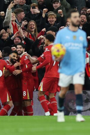 Liverpool v Manchester City LIVE: Result and reaction after leaders pile more misery on Pep Guardiola’s side