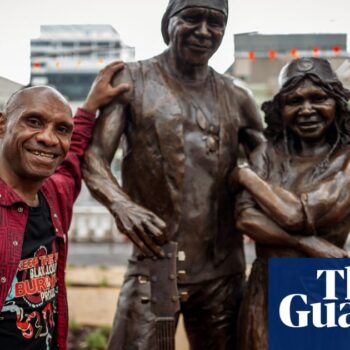 Indigenous Australian legends Archie Roach and Ruby Hunter’s son reacts to ‘lovely second’ of his mother and father immortalised in bronze