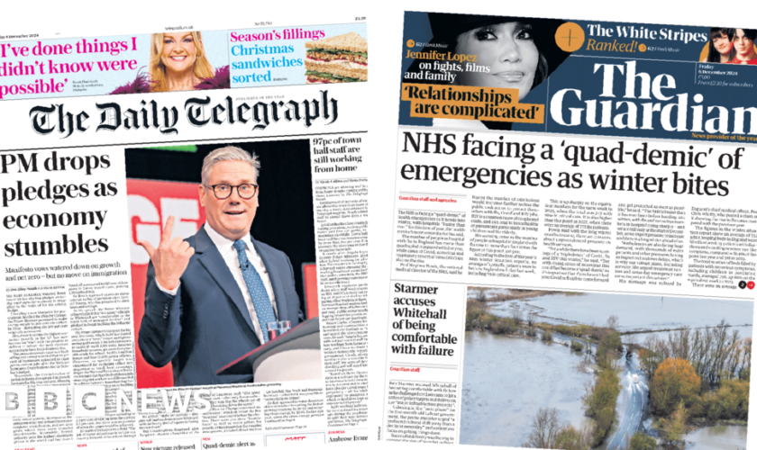 The Papers: PM’s ‘pledges’ and NHS faces ‘quad-demic’