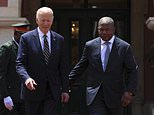 Biden, 82, is led around by the Angolan president and makes series of bizarre comments on Africa trip