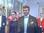 David and Victoria Beckham attend King’s glittering state banquet for the Emir of Qatar – as Camilla pays tribute to late Queen