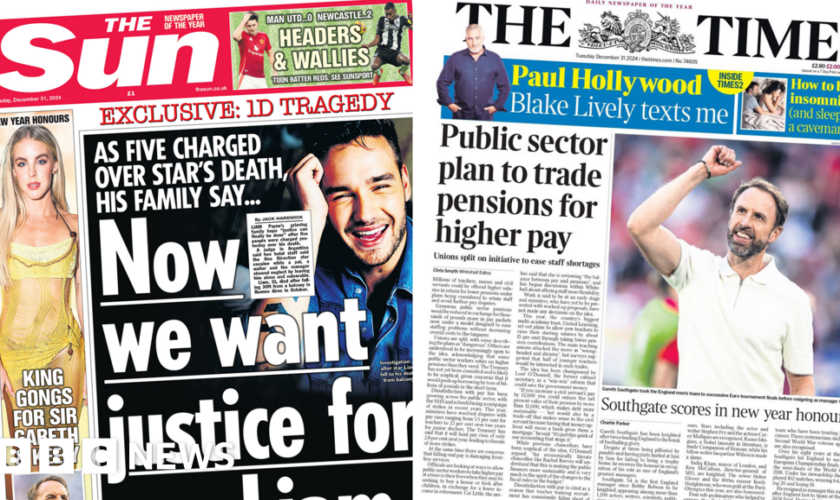 The Papers: ‘Arise Sir Gareth’ and ‘justice for our Liam’