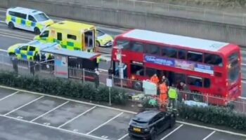 Boy, 14, stabbed to death on London bus as knifeman flees scene