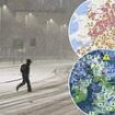 Map reveals where winter blast will dump up to four inches of snow within hours – as UK grapples with flooding, flight disruption and bin collection chaos