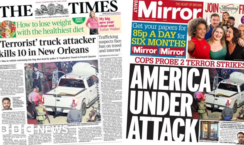 The Papers: ‘America under attack’ and crack down on people traffickers